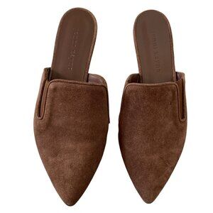 NWOB Jenni Kayne Suede Mule Flats Slip On Pointed Shoes Saddle Size 37 US 7
